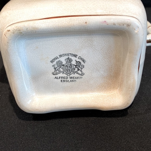 ALFRED MEAKIN, ENGLAND, ROYAL IRONSTONE TEA LEAF SUGAR BOWL WITH LID - Picture 8 of 8